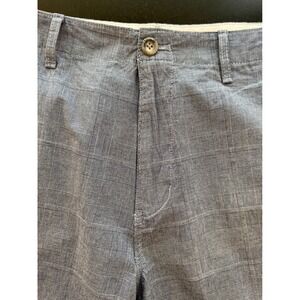 Eddie Bauer 10" Glen Check Chino Shorts Men 35 Blue Regular Fit Beach Resortwear